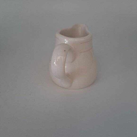 Syracuse Syralite Creamer Pitcher With Orange Stripe Design - Picture 6 of 10